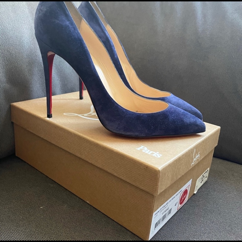 Christian Louboutin China Blue Suede Pigalle Follies (Size 41)